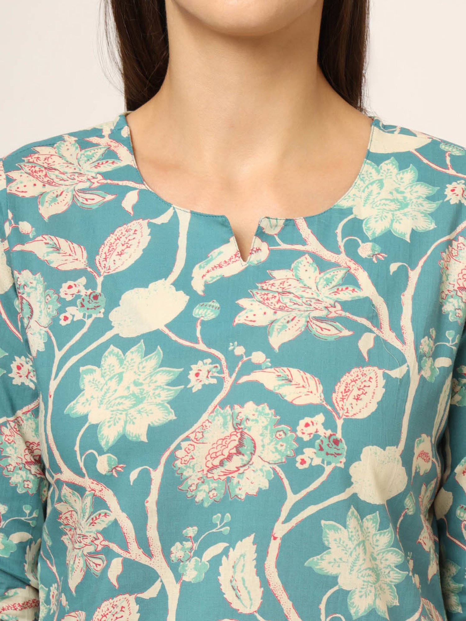 Divena Green Printed Top With Pyjamas
