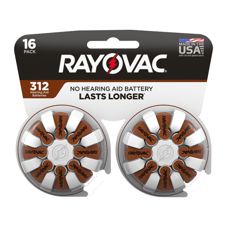 Rayovac Size 312 Hearing Aid Battery - 16pk