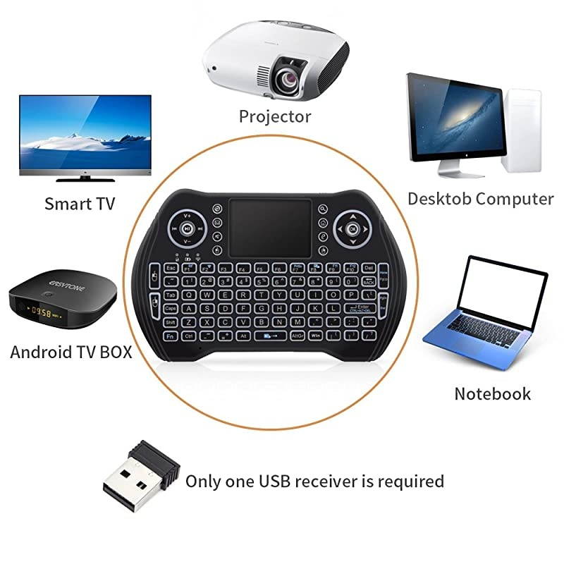 Mini Wireless Keyboard with Touchpad Mouse Combo Rechargable Liion Battery MultiMedia Handheld Remote for Google Android TV BoxPS3PCPAD