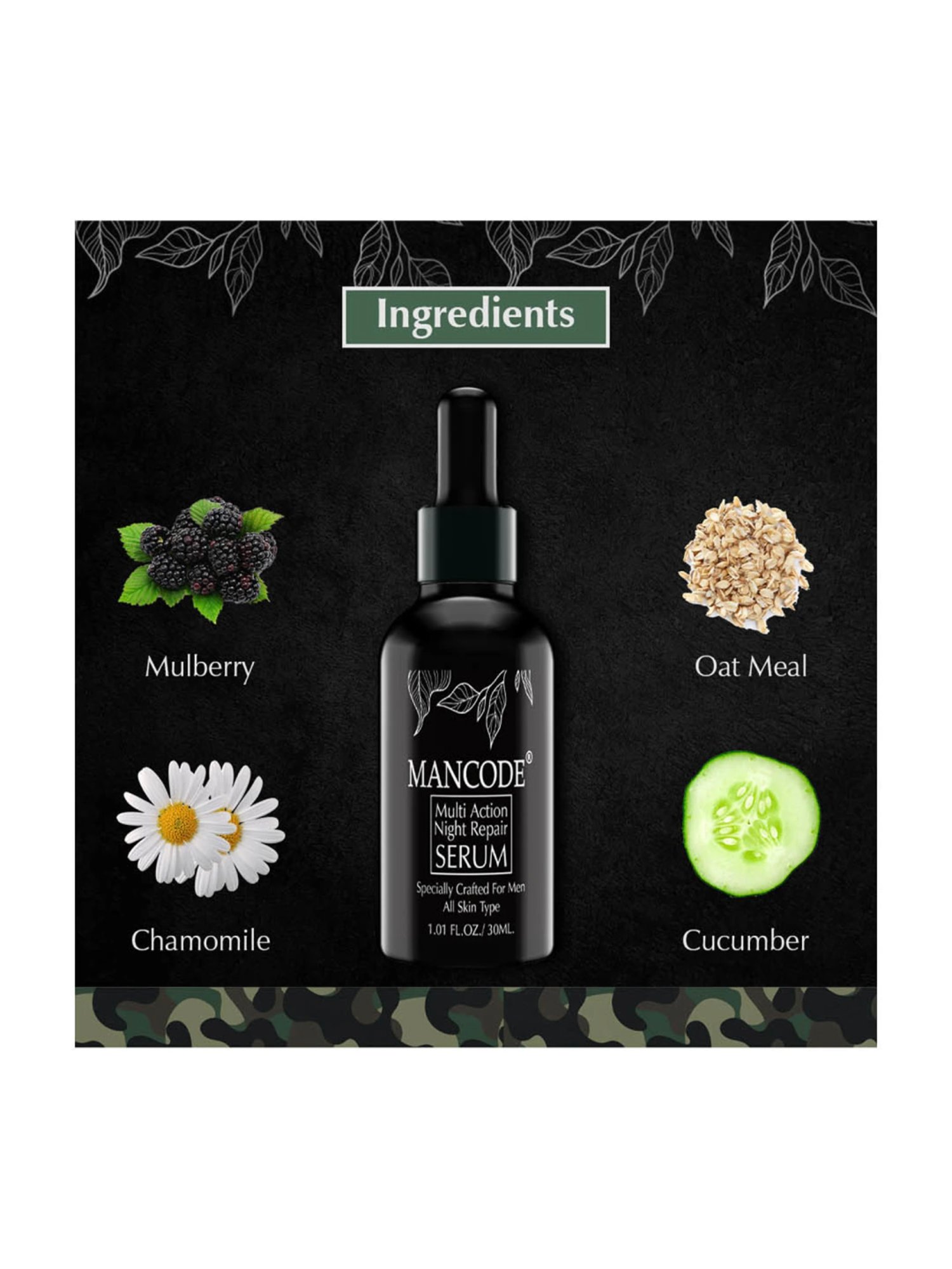 Mancode Multi Action Night Repair Serum - 30 ml