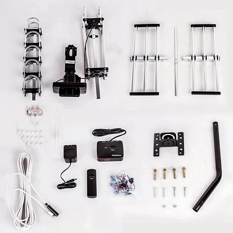 Newest 2020]  Outdoor Digital Amplified HDTV Antenna - up to 200 Mile Long Range,Directional 360 Degree Rotation,HD 4K 1080P FM Radio, Supports 5 TVs Plus Installation Kit and Mounting Pole