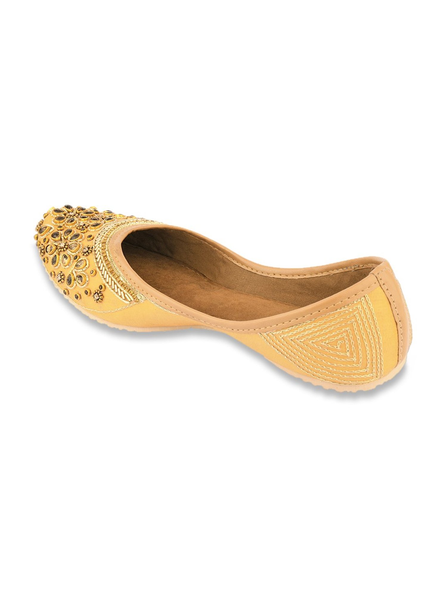 Desi Colour Women's Golden Ethnic Juttis