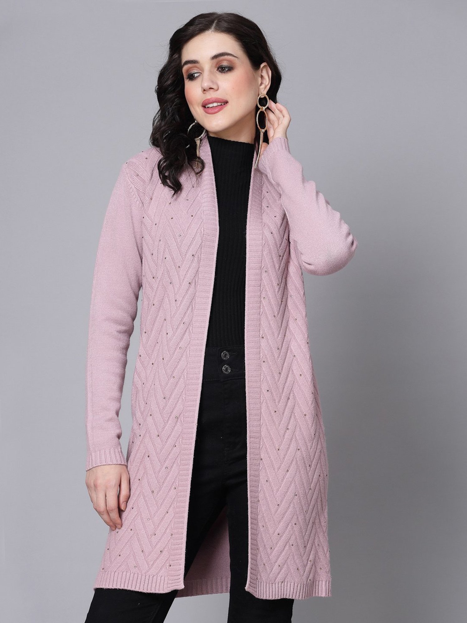 Mafadeny Mauve Long Shrug