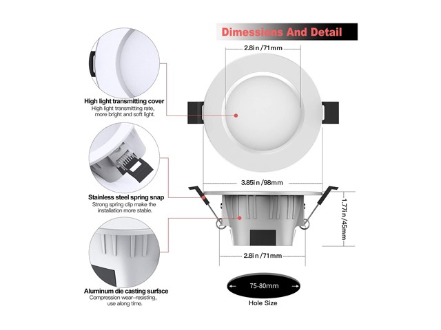 MagicLight Smart Retrofit 3 Inch 5 Watts E26 LED Recessed Can Lights, 5 in 1 RGBCW Dimmable Multicolor Bluetooth Mesh App Control Smart LED Downlight
