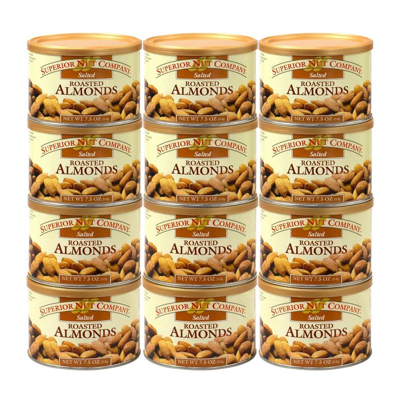 Superior Nut Salted Roasted Almonds - 7.5oz - 12 ct