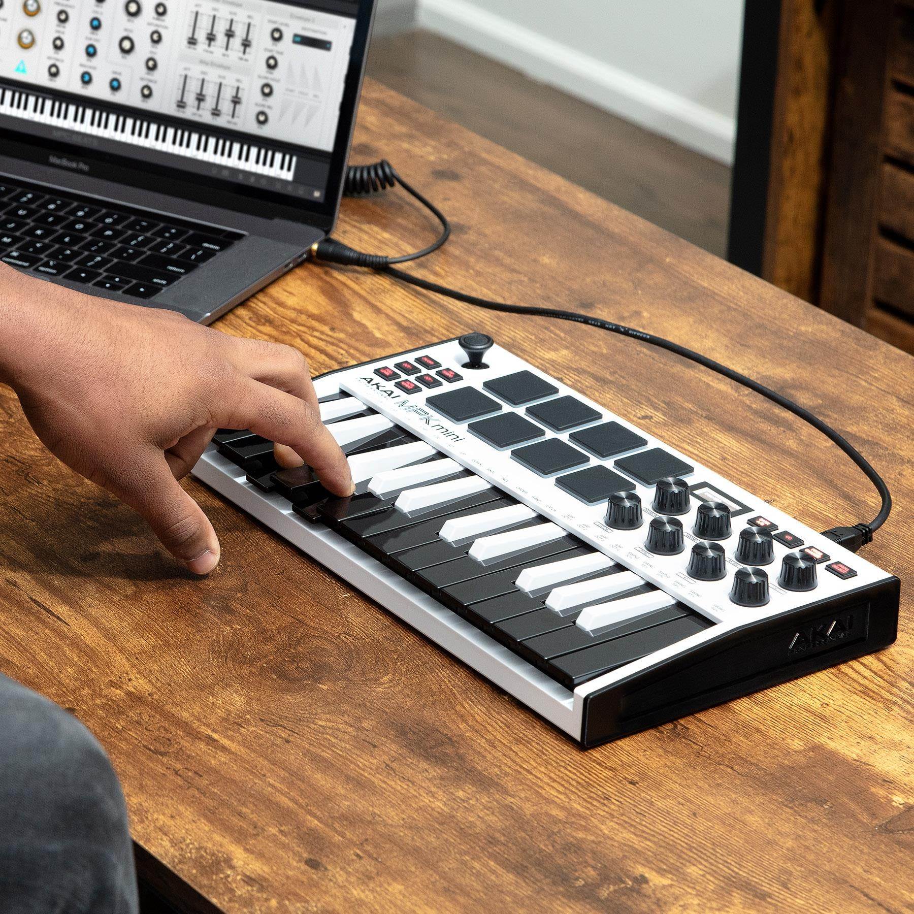 Akai MPK Mini MK3 25-Key Keyboard Controller (White)