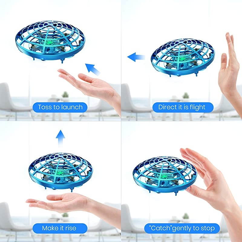 Drone for Kids Toys Hand Operated Mini Drone UFO Flying Ball Toy Gifts for Boys and Girls Motion Sensor Helicopter Outdoor and Indoor