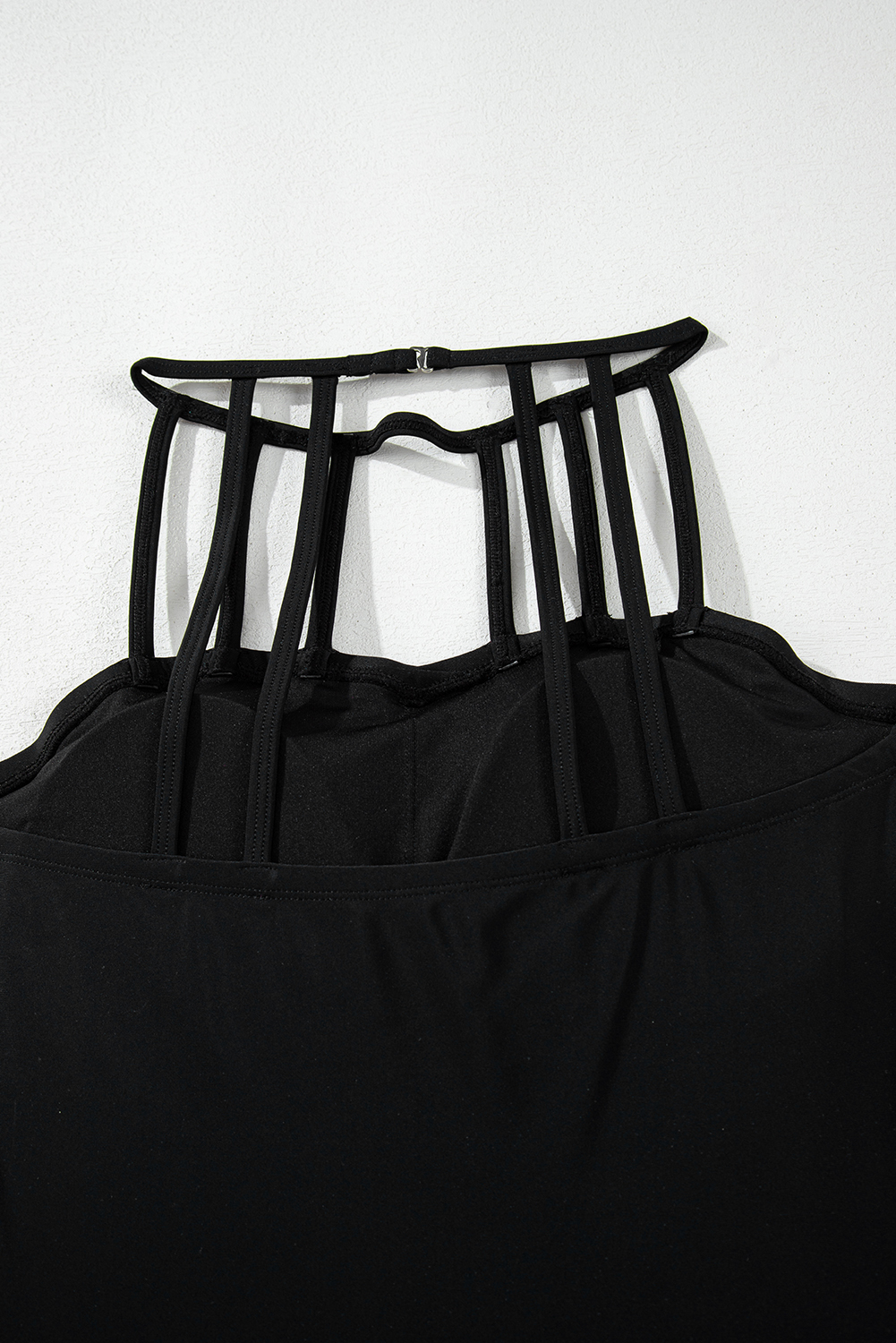 Black Plant Print Zip Front Half Sleeve One Piece Swimsuit