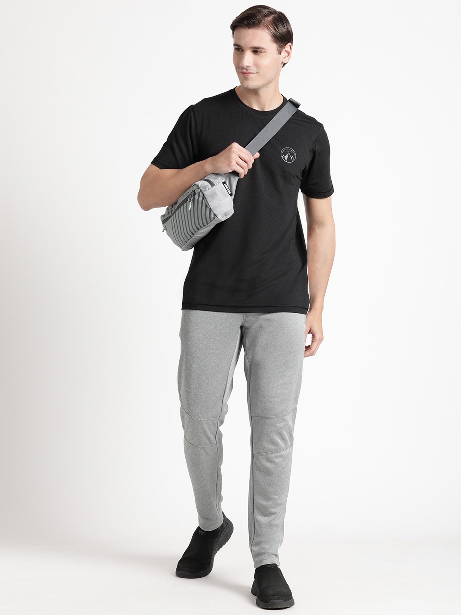 Wildcraft Black  Regular Fit Sports T-Shirt