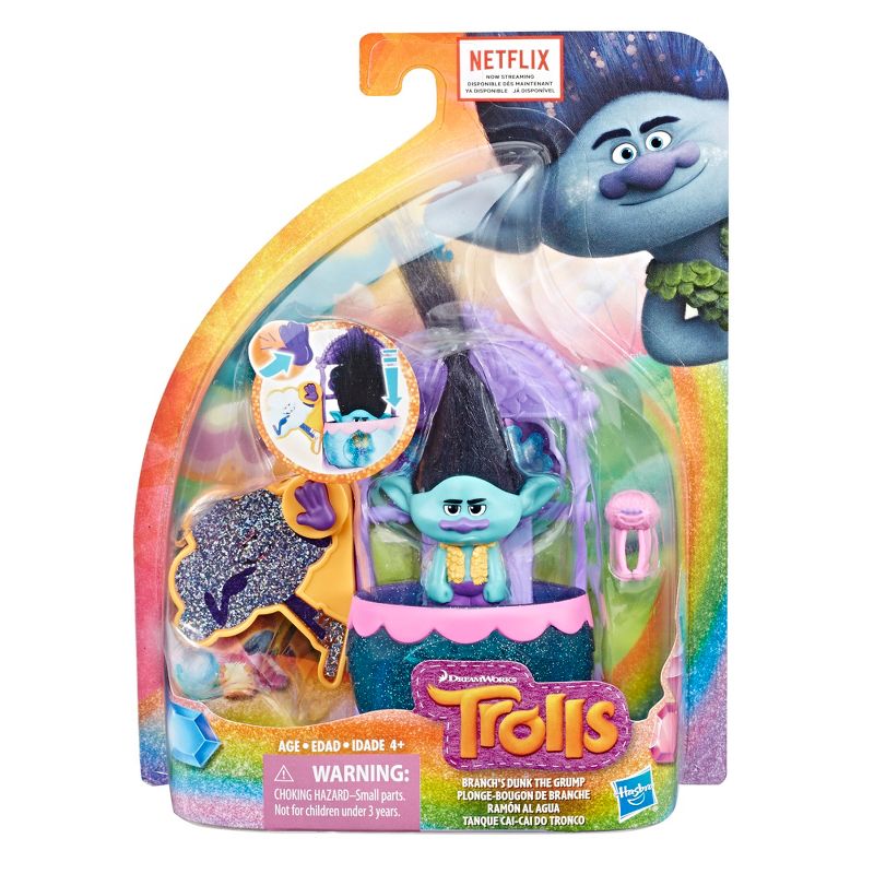 DreamWorks Trolls Branch's Dunk the Grump - Dunk Tank Playset with Figure and Critter
