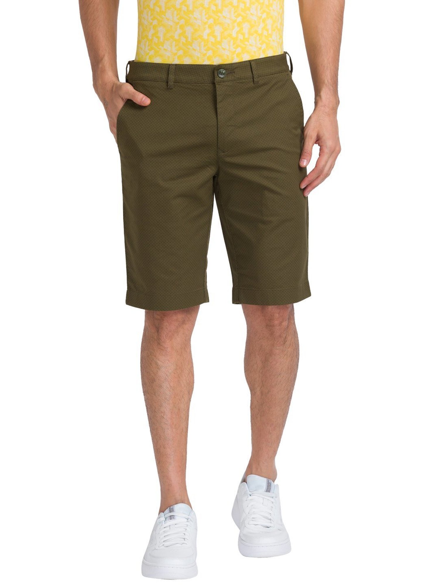 ColorPlus Brown Contemporary Fit Printed Shorts