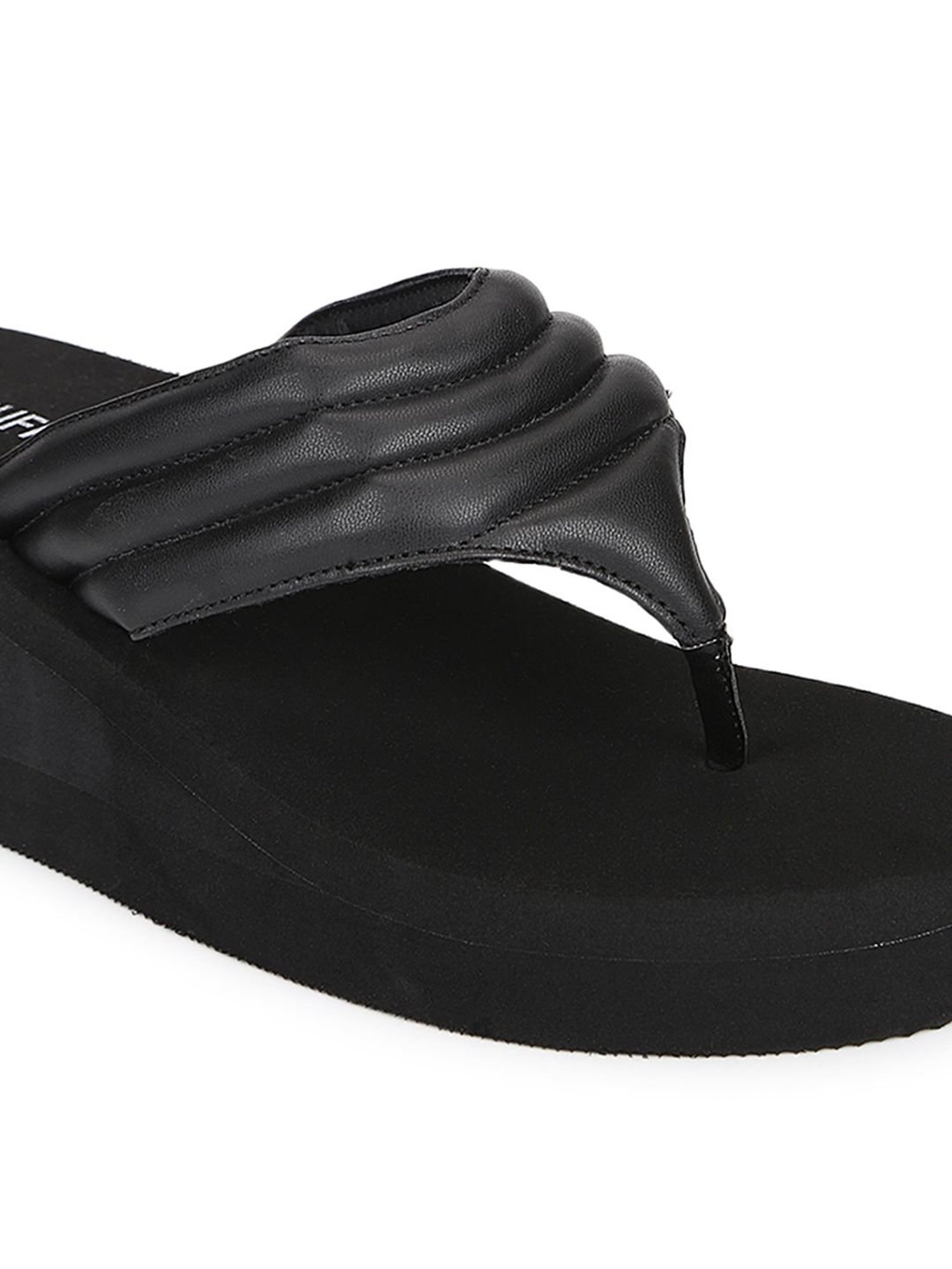 Truffle Girl by Truffle Collection Women's Black Thong Wedges