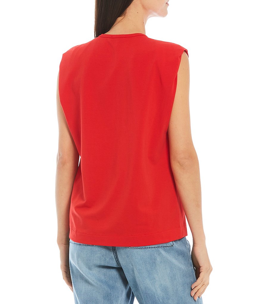 Gibson & Latimer Shoulder Pad Knit Sleeveless Tee