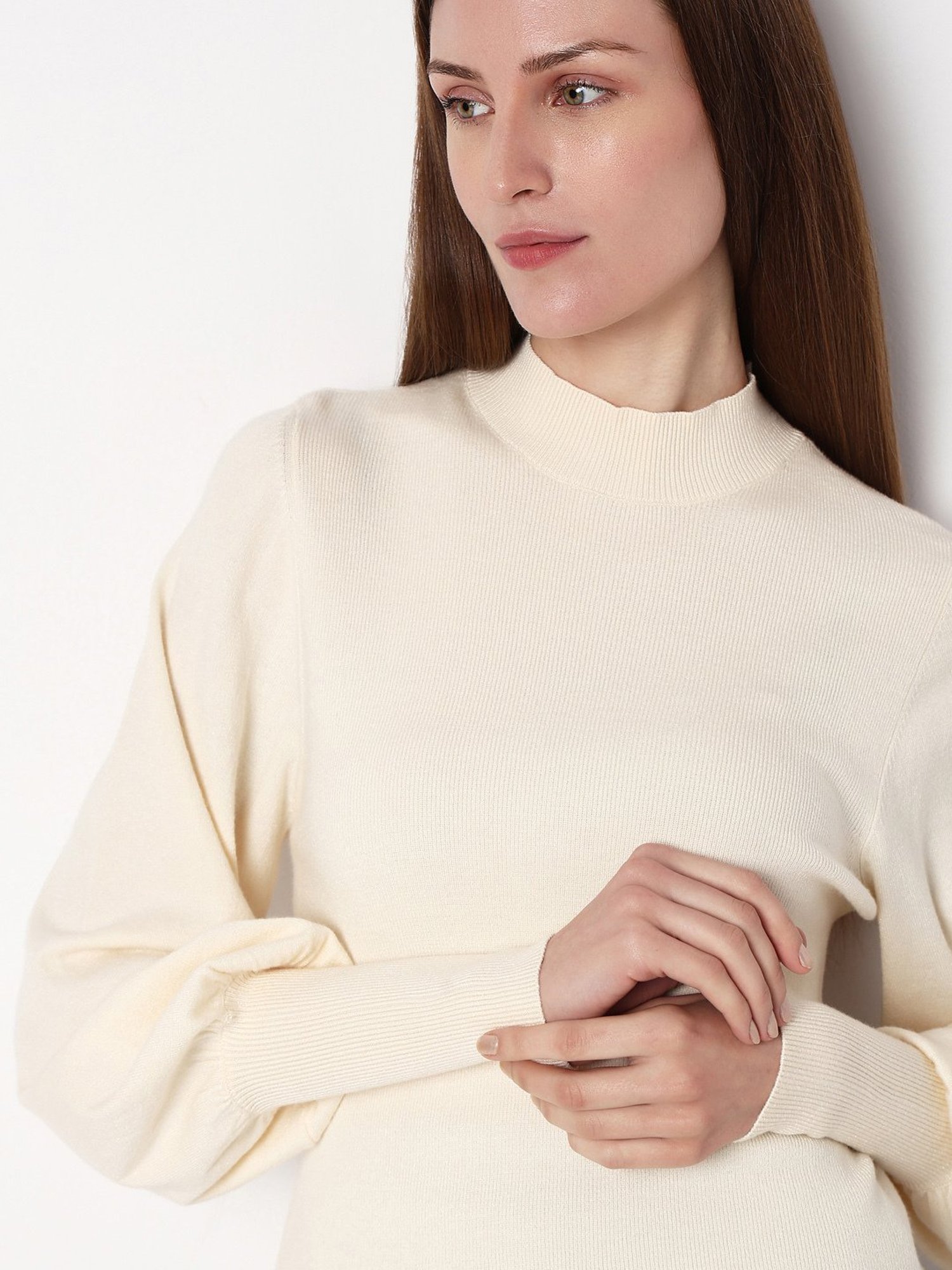 Vero Moda Off White Regular Fit Pullover