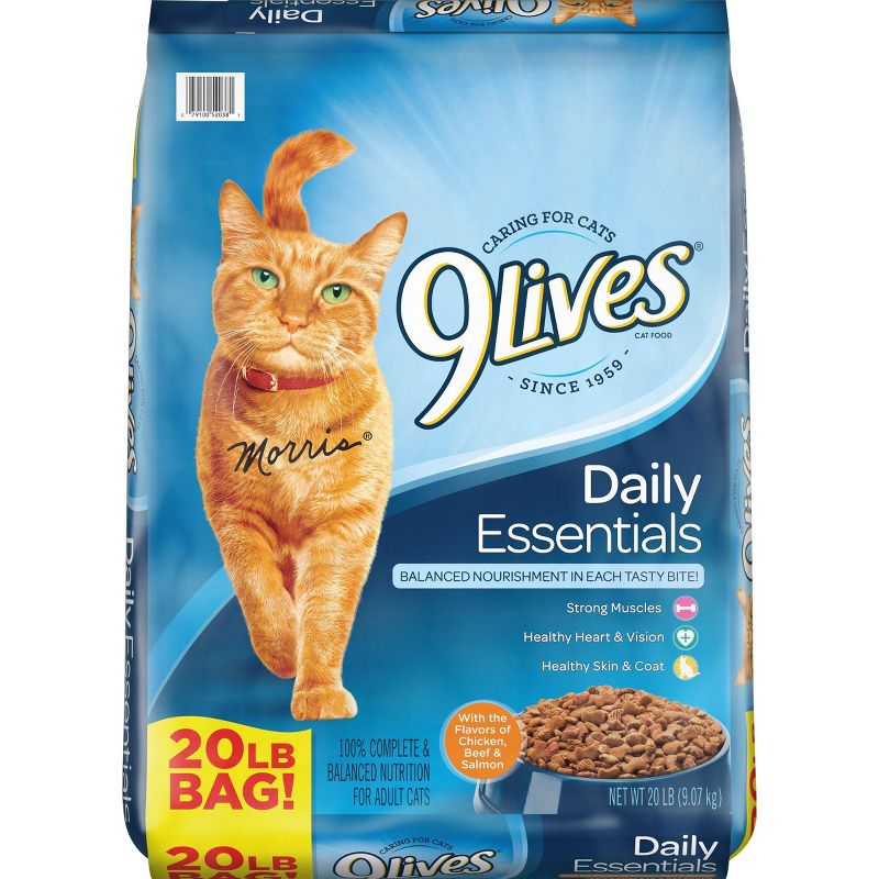 9Lives Daily Essentials Adult Salmon, Chicken and Beef Dry Cat Food - 20lbs