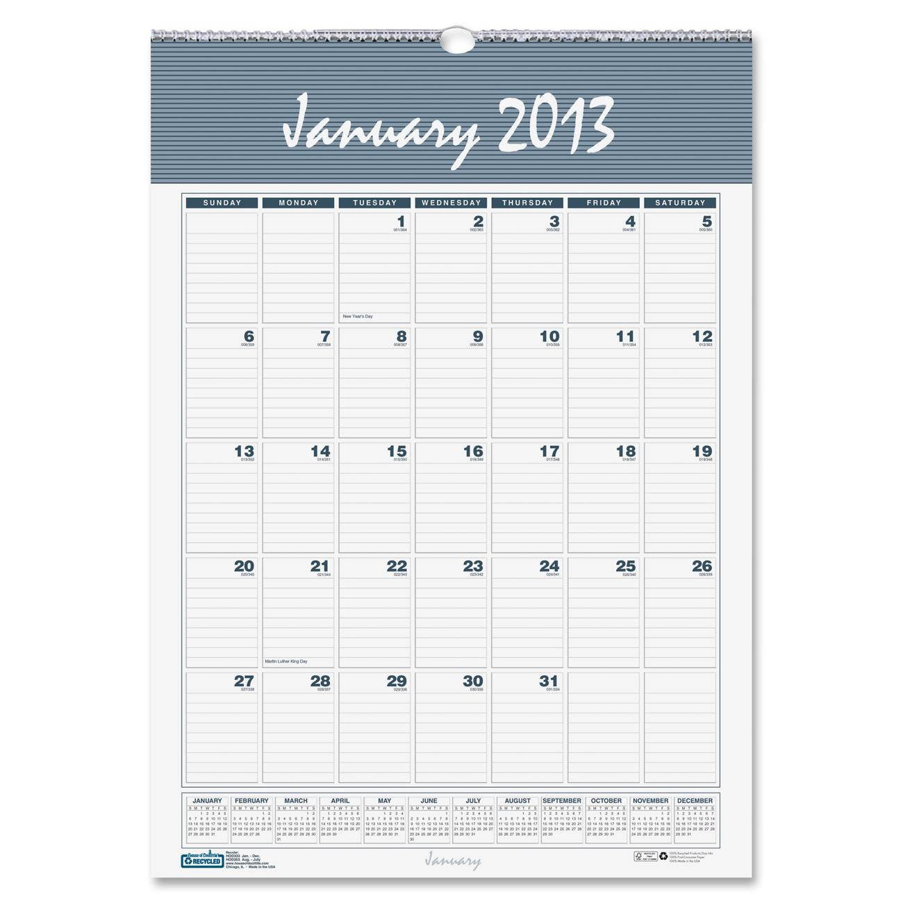 House of Doolittle 333 Bar Harbor Wirebound Monthly Wall Calendar, 15-1/2 x 22