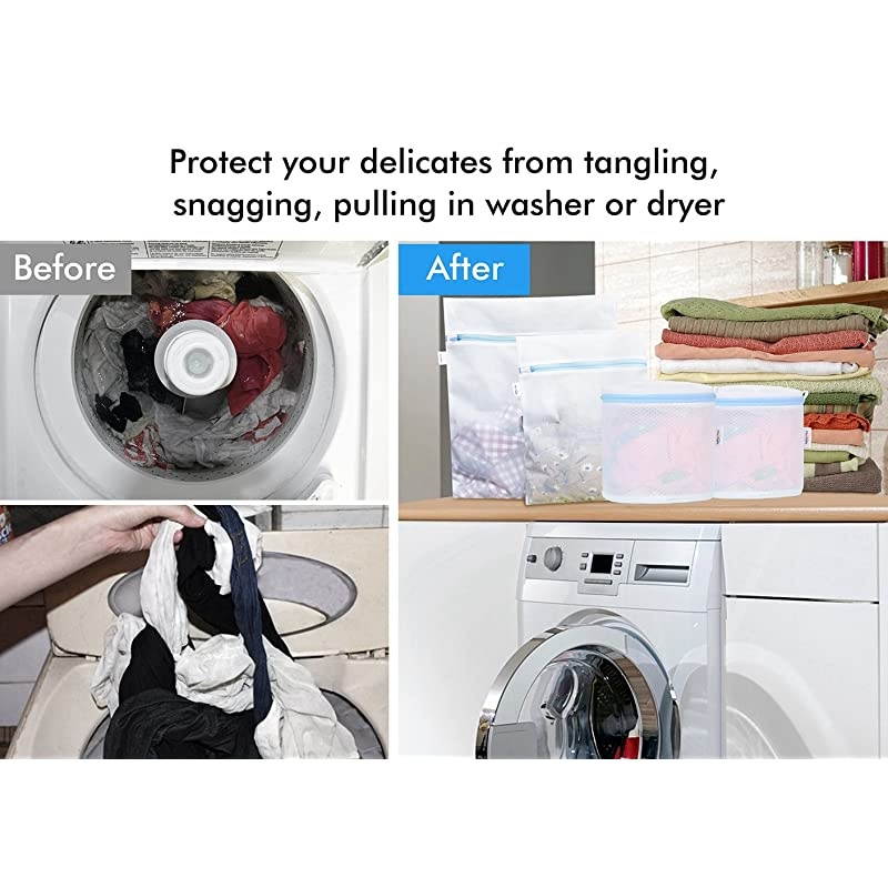 5 Pack Mesh Laundry Bags for delicates Bra Lingerie Wash Bags Zipper Travel Laundry Bag