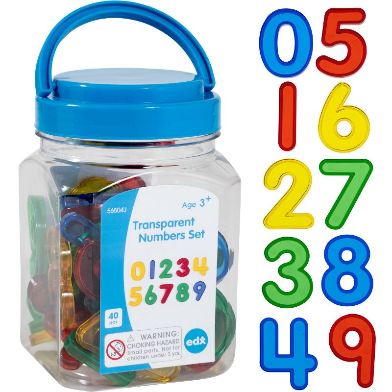 Edx Education Transparent Numbers Set - Set of 40
