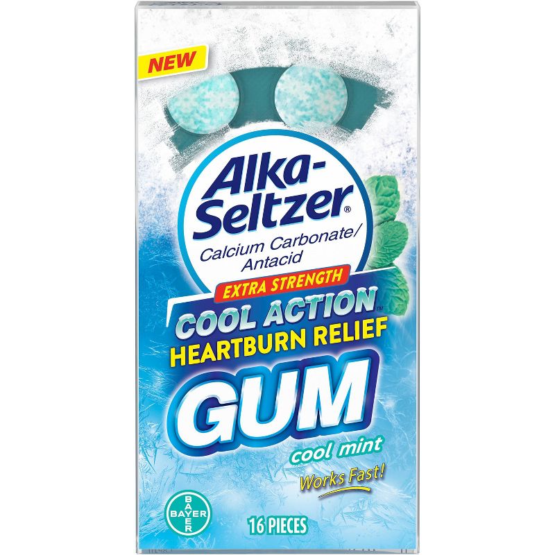 Alka Seltzer Heartburn Relief Cool Mint Gum - 16ct