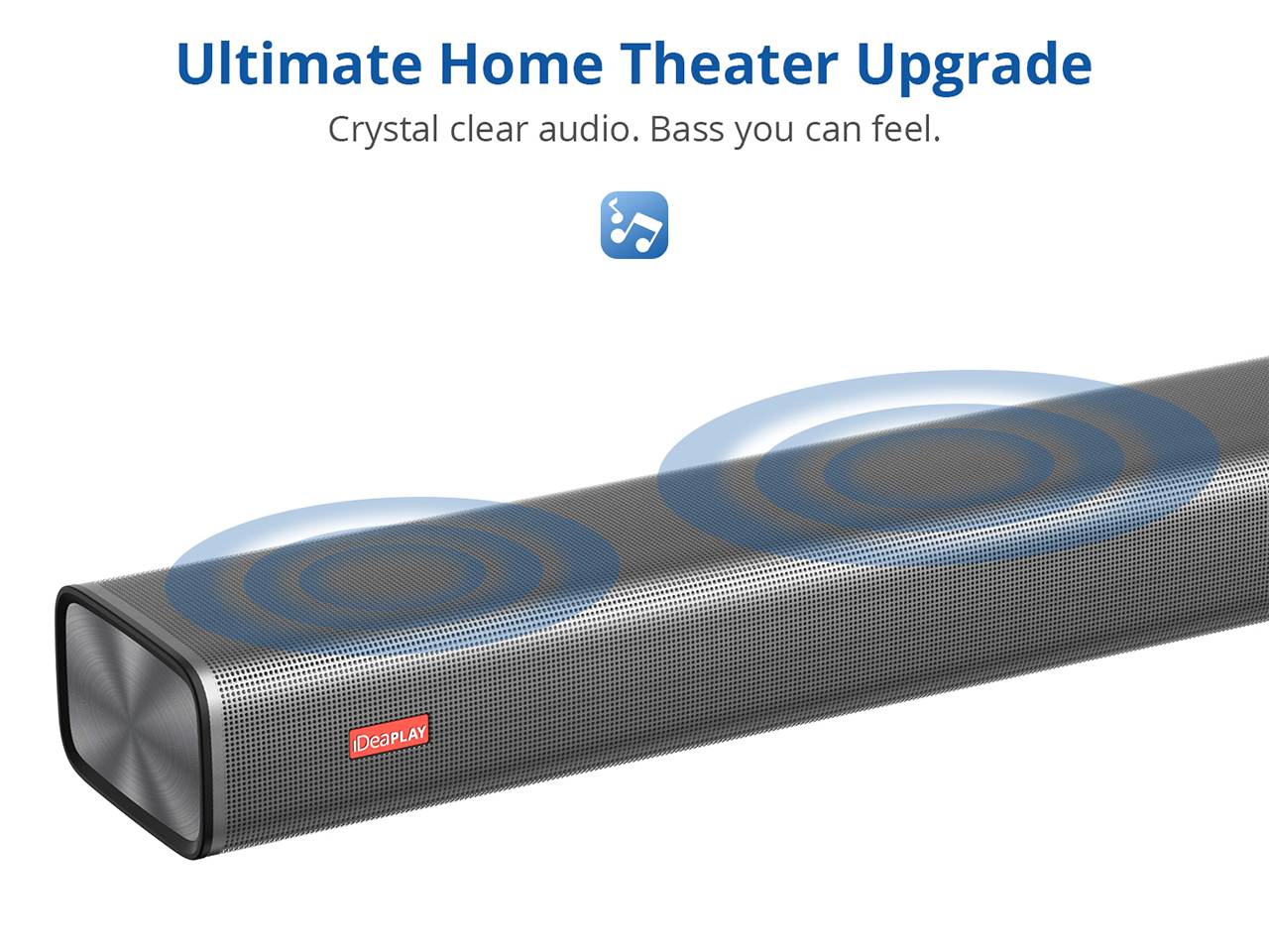 iDeaPlay Live1 Wireless Sound Bar Bluetooth Soundbar Built-in 4 Speakers with Dedicated Amplifiers 50W RMS