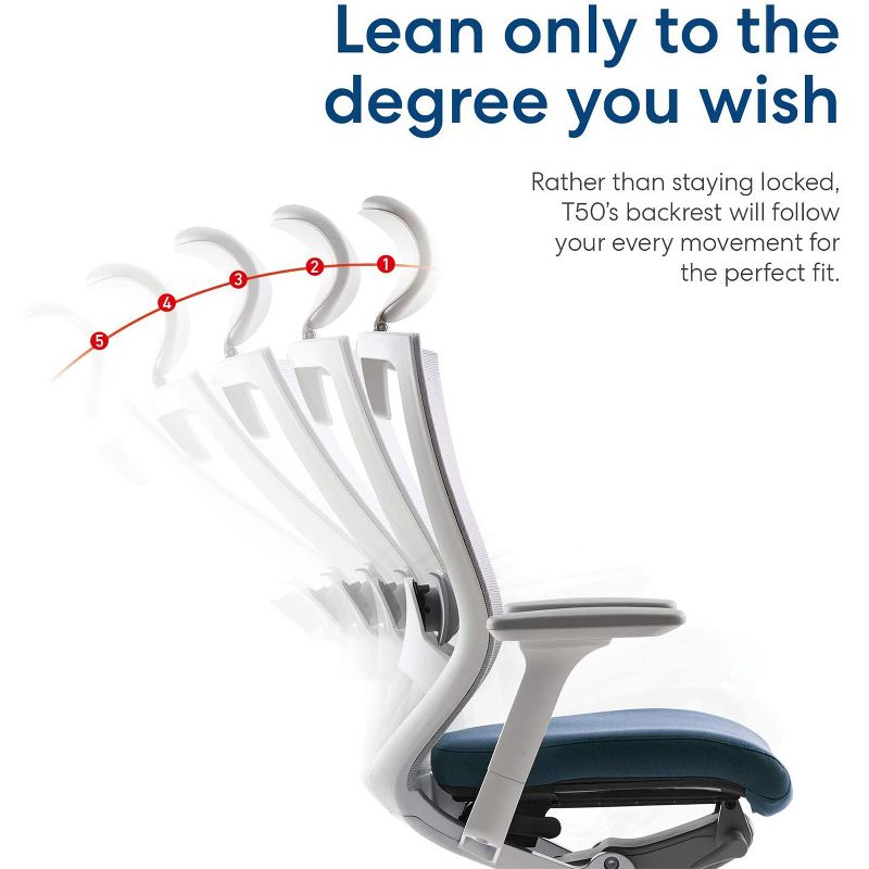 SIDIZ T50 Customizable Comfort Ergonomic Office Computer Gaming Desk Chair, Fabric Blue, w/ Lumbar Support, Memory Foam Seat, & 3D Adjustable Armrests