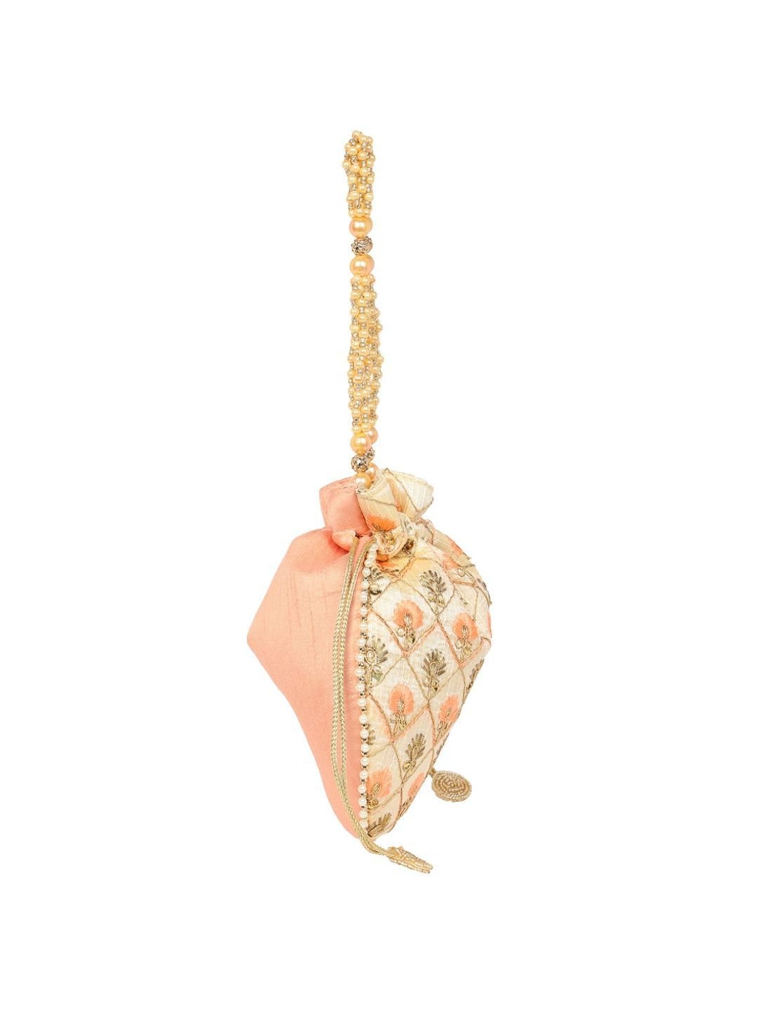 Lavie Beige & Peach Fabric Potli