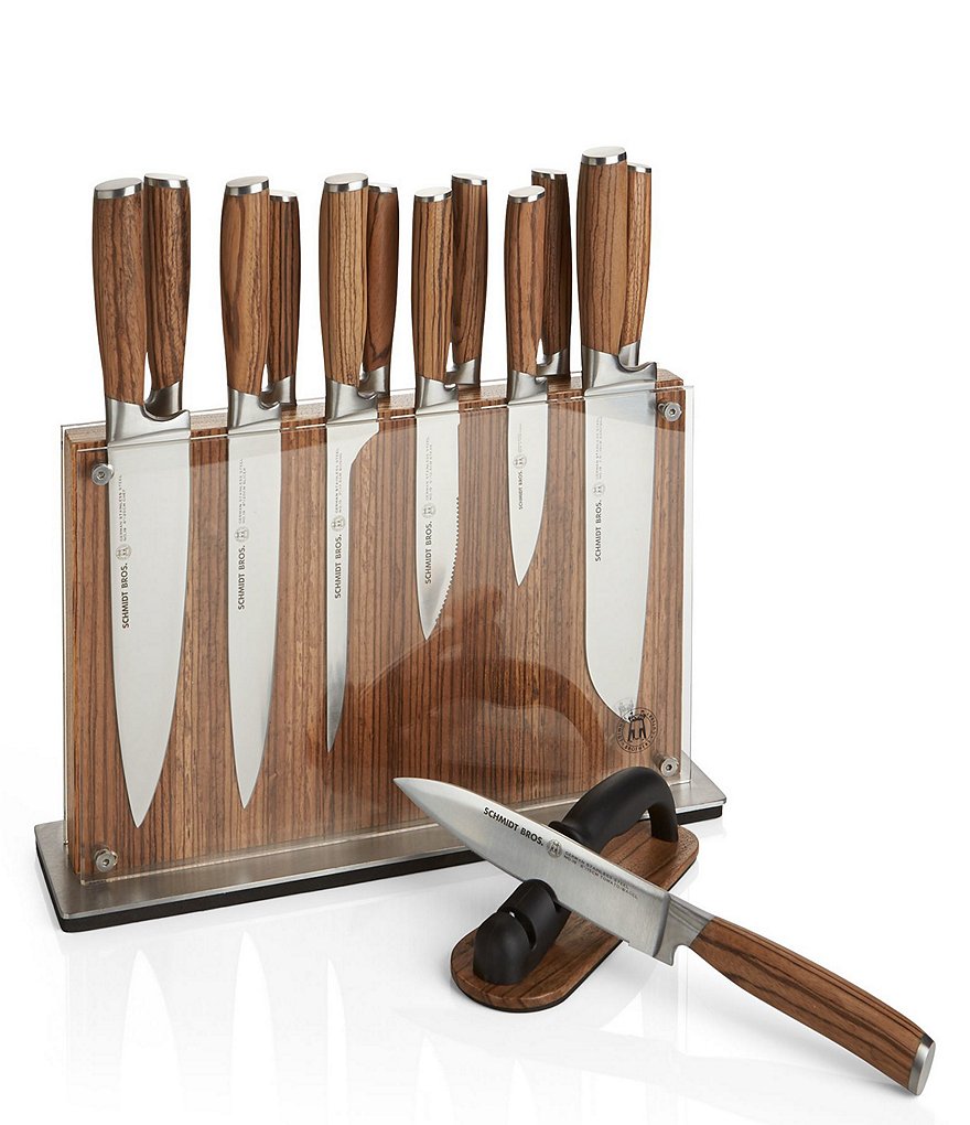Schmidt Brothers Cutlery Zebra Wood 15-Piece Knife Block Set