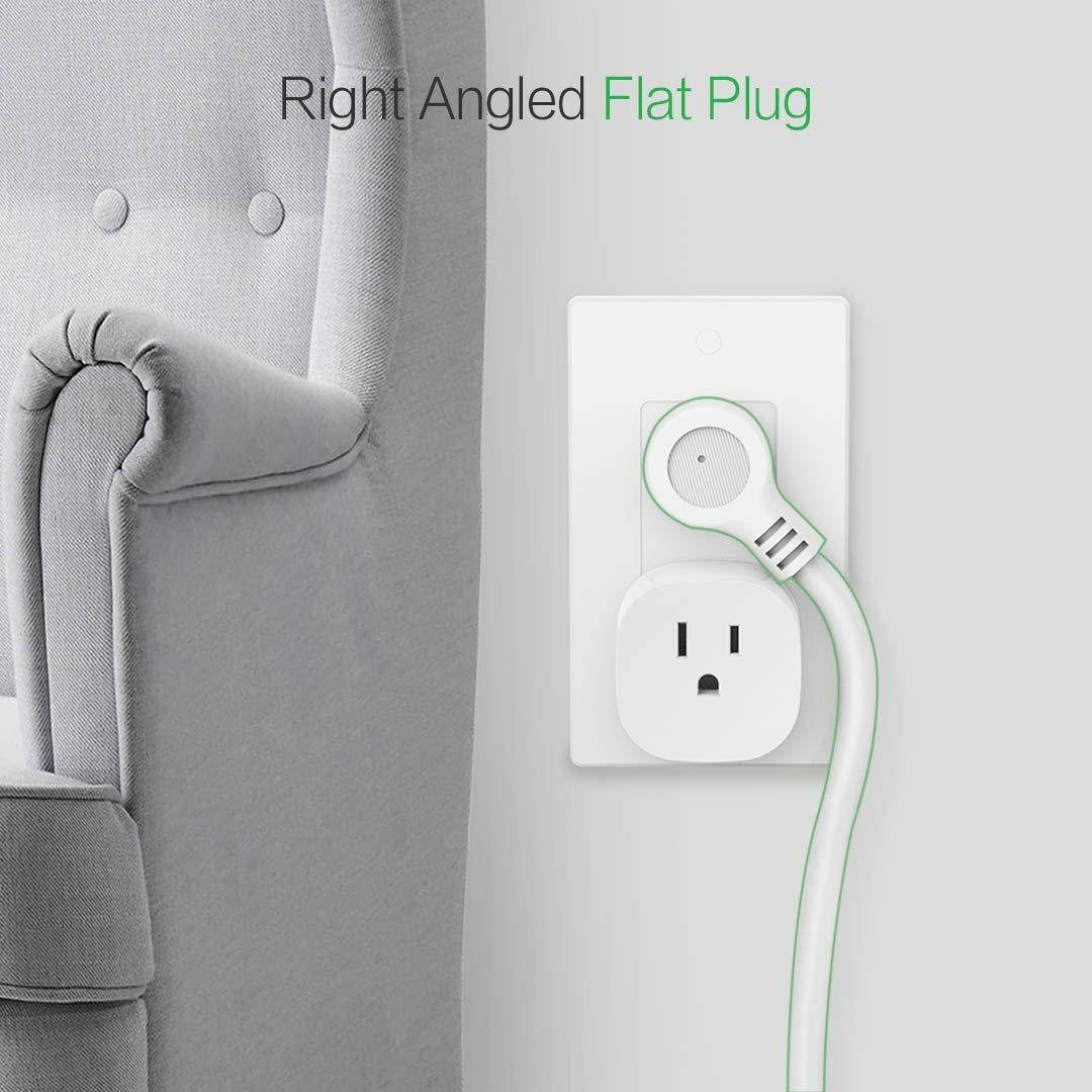 Flat Plug Power Strip with USB, TESSAN Slim Nightstand Desktop Charging Station with 3 USB Charger 3 Electrical Outlet, 5 ft Extension Cord Long Power Strip Mountable for Home, Office Dorm Essentials