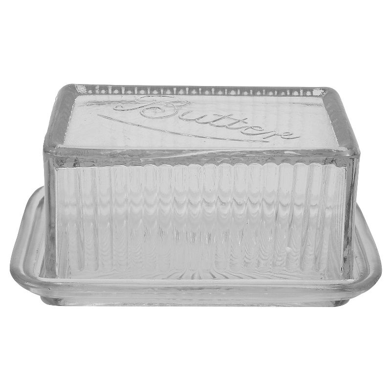 3R Studios Pressed Glass Butter Dish