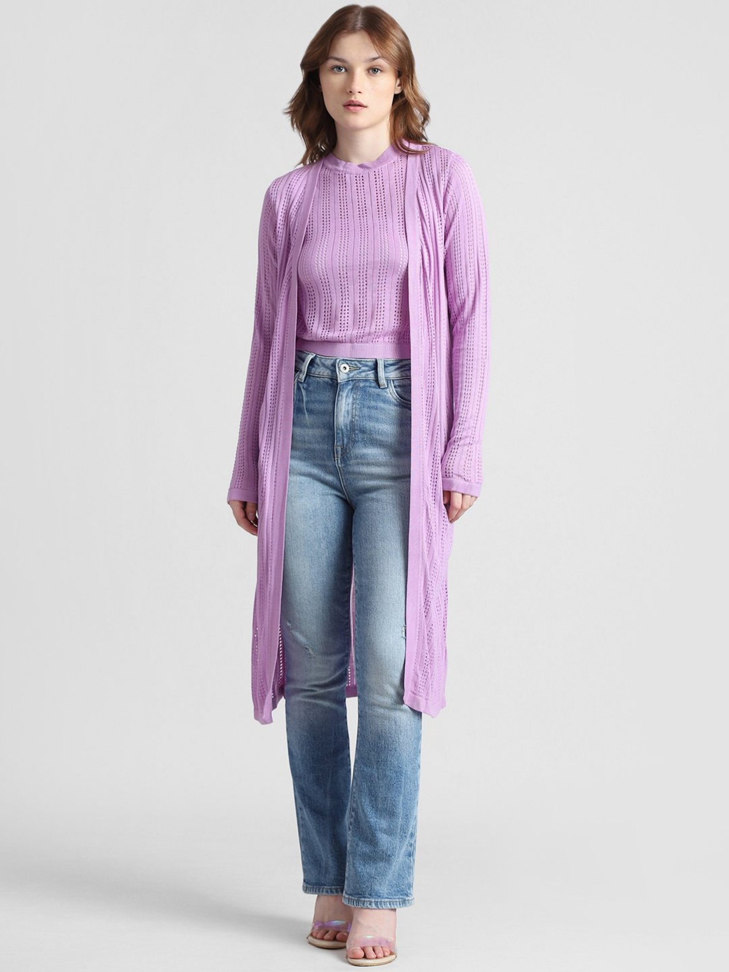 Only Lavender Regular Fit Long Shrug