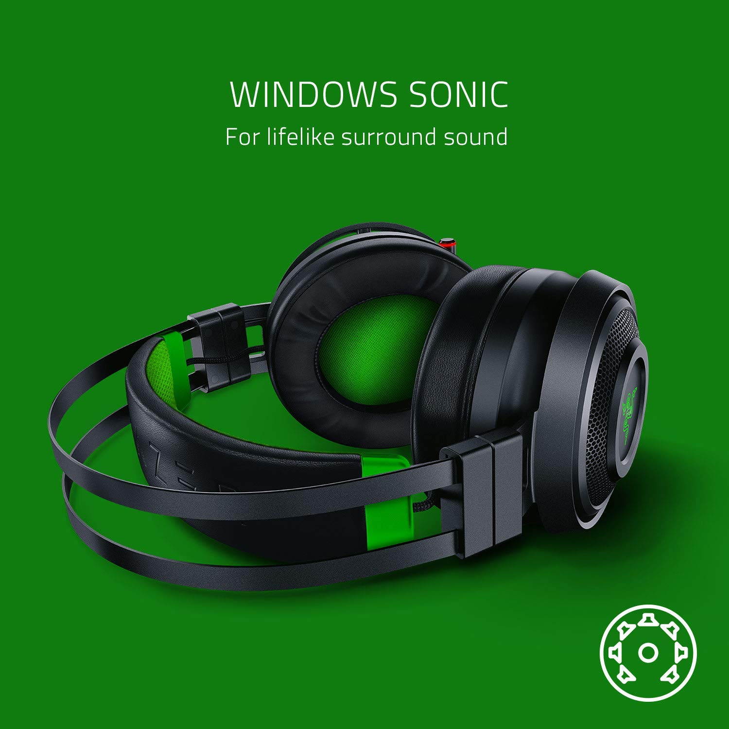 Razer Nari Ultimate for Xbox One Wireless 7.1 Surround Sound Gaming Headset: Hypersense Haptic Feedback - Auto-Adjust Headband - Green Lighting - Retractable Mic - for Xbox One - Black/Green