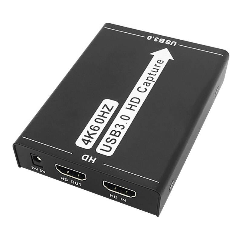 USB3.0 Capture Card, 4K HDMI to USB Driver-Free Game Broadcaster Microphone HD Video 1080P Capture Card