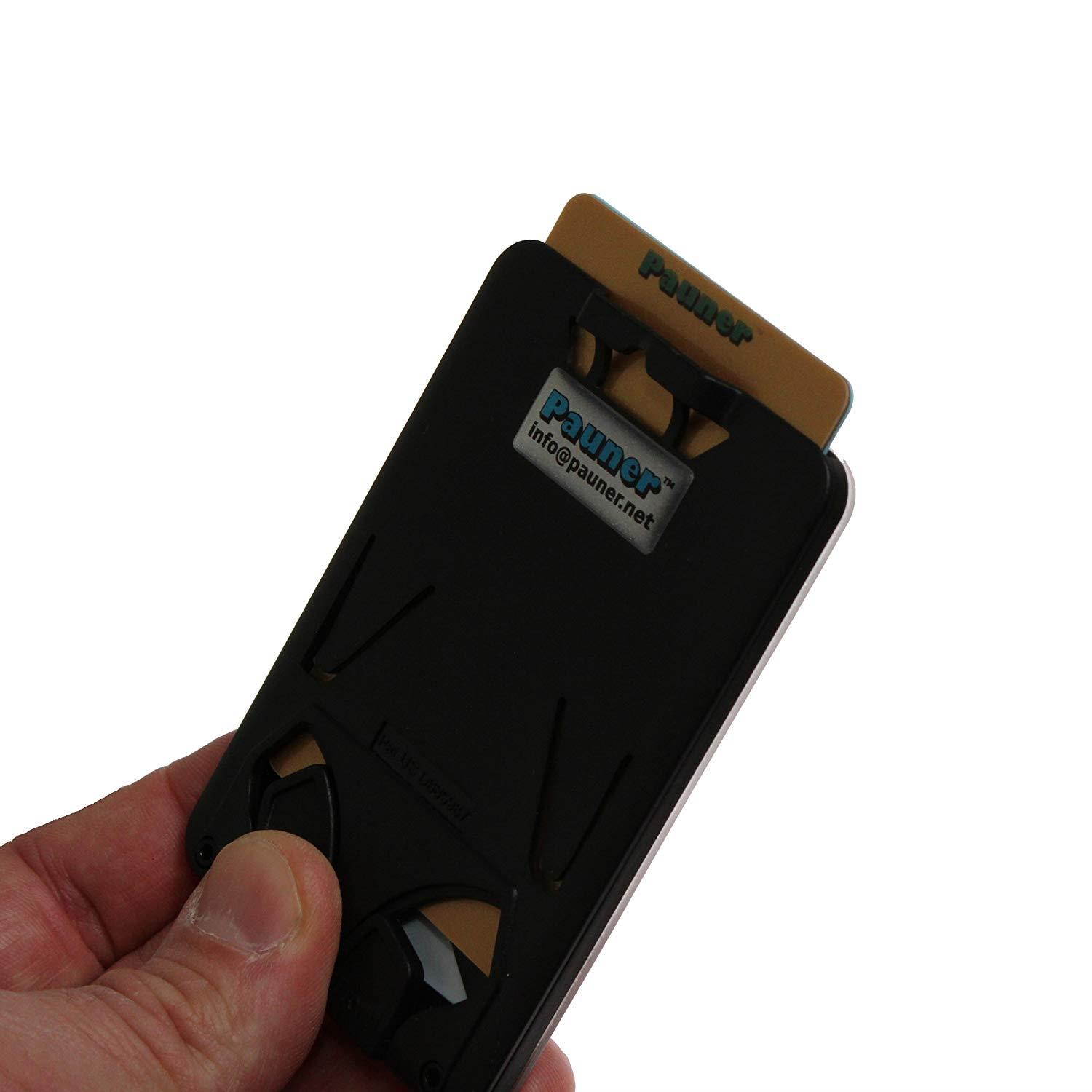 Black Carabiner Retractable ID Badge Reel with Belt Clip and Durable Protective ID Badge Holder for 3 Standard Sized Personal Cards