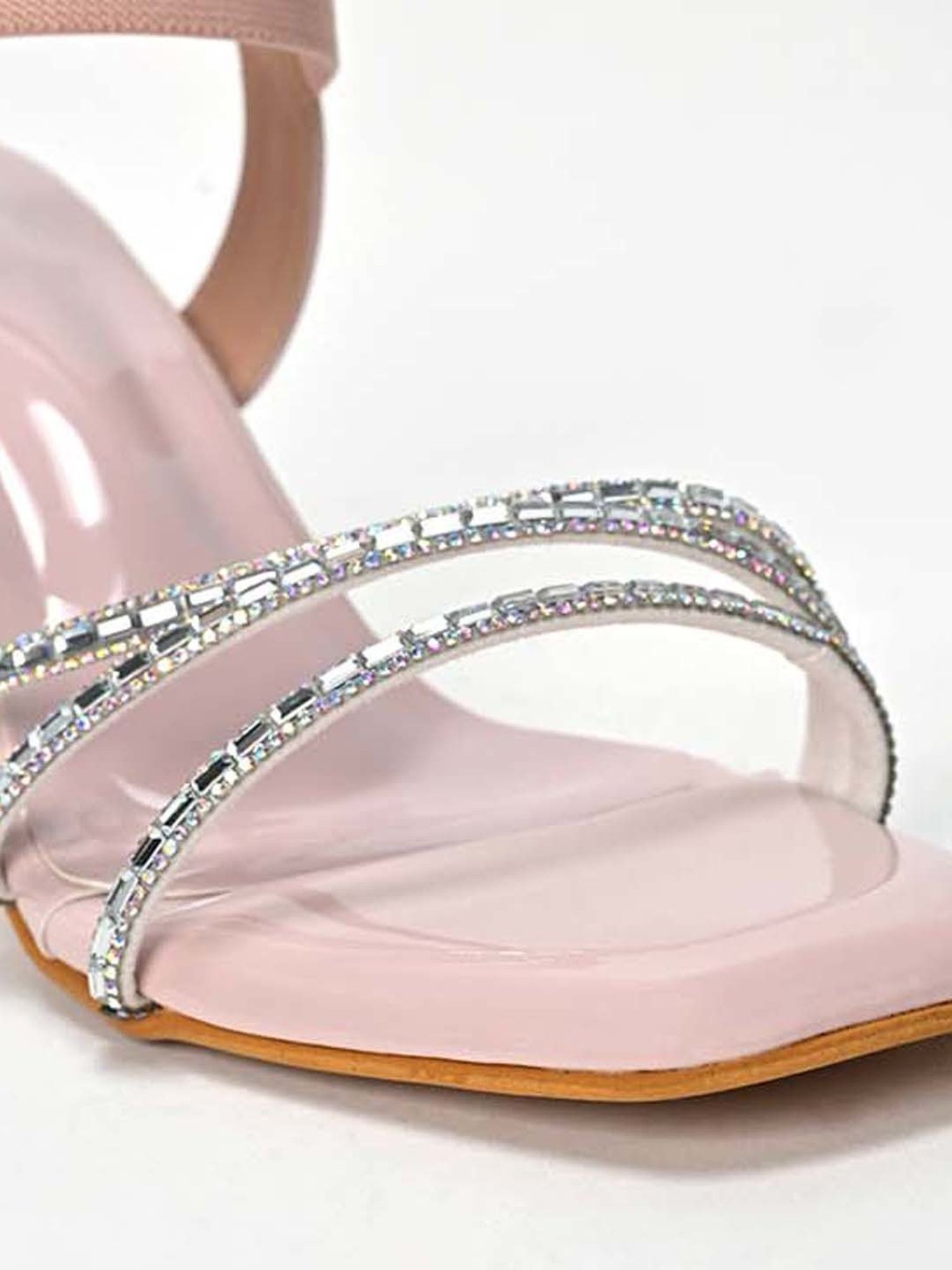 Scentra Women's Nude Ankle Strap Sandals