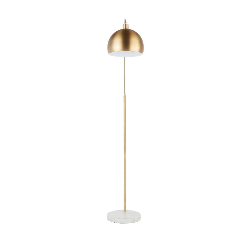 Marble and Metal March Contemporary Floor Lamp Gold (Includes LED Light Bulb) - LumiSource