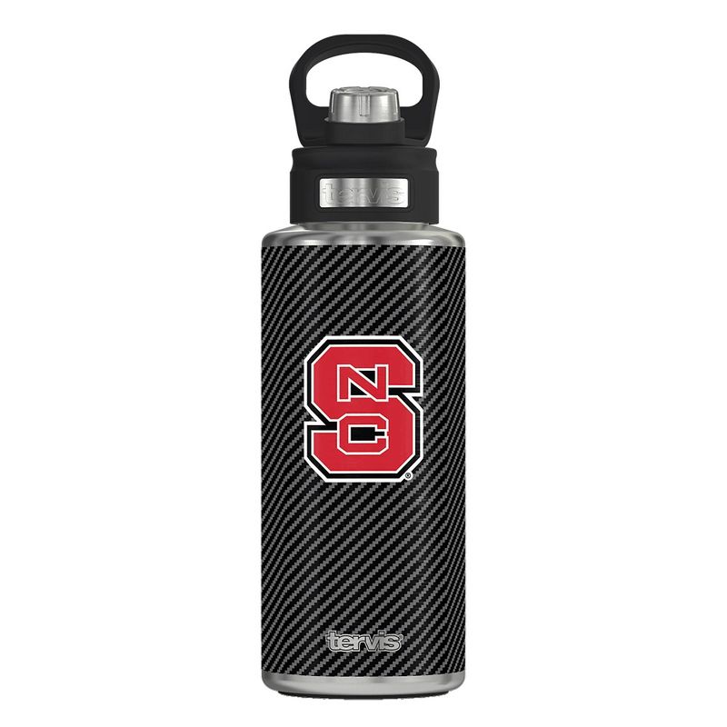 NCAA NC State Wolfpack 32oz Carbon Fiber Stainless Steel Water Bottle