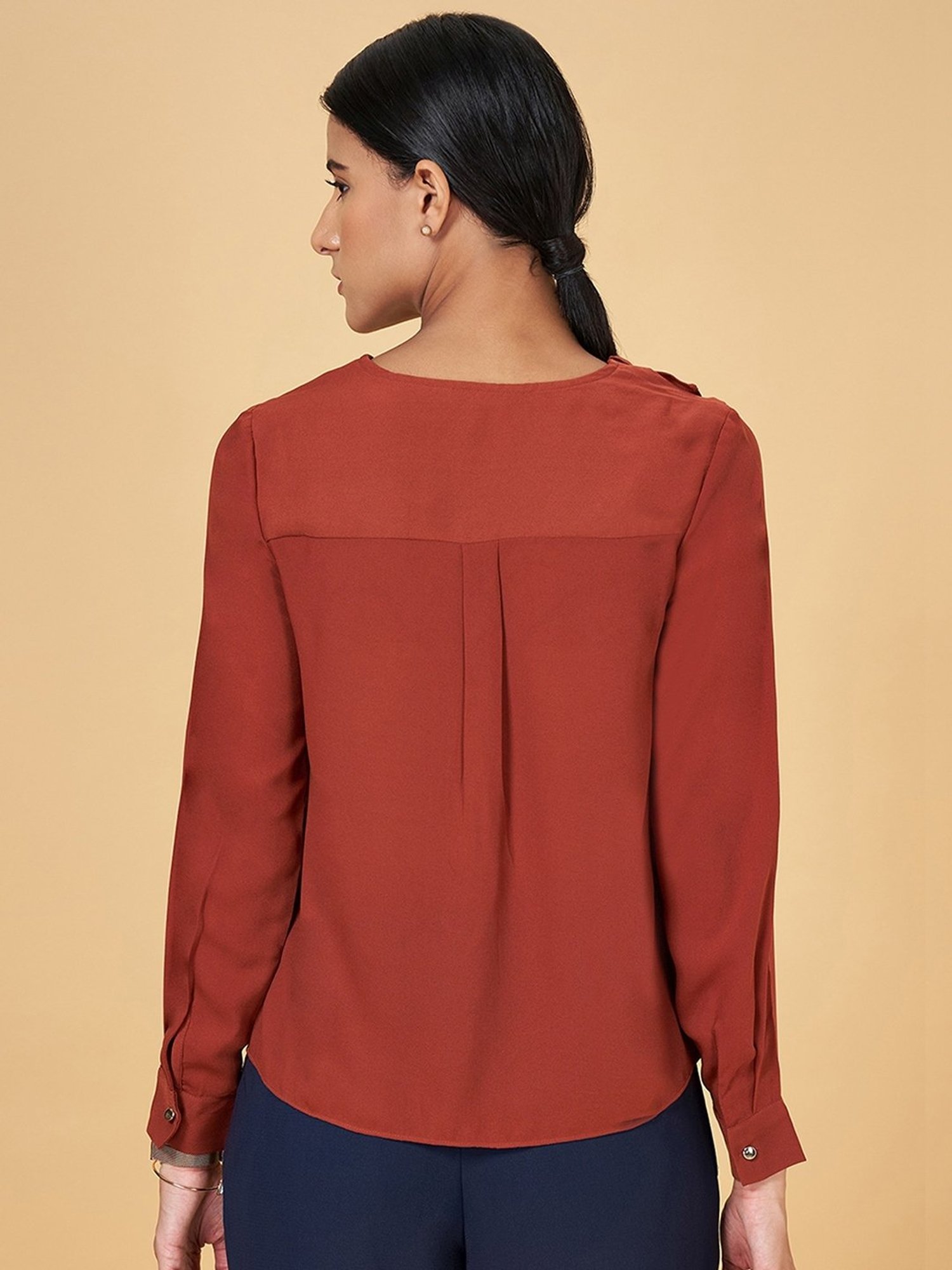 Annabelle by Pantaloons Brown Regular Fit Top