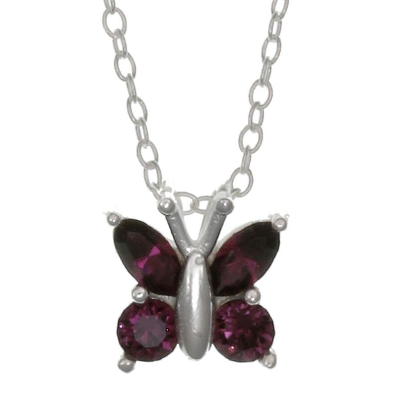 FAO Schwarz Sterling Silver Butterfly Pendant Necklace