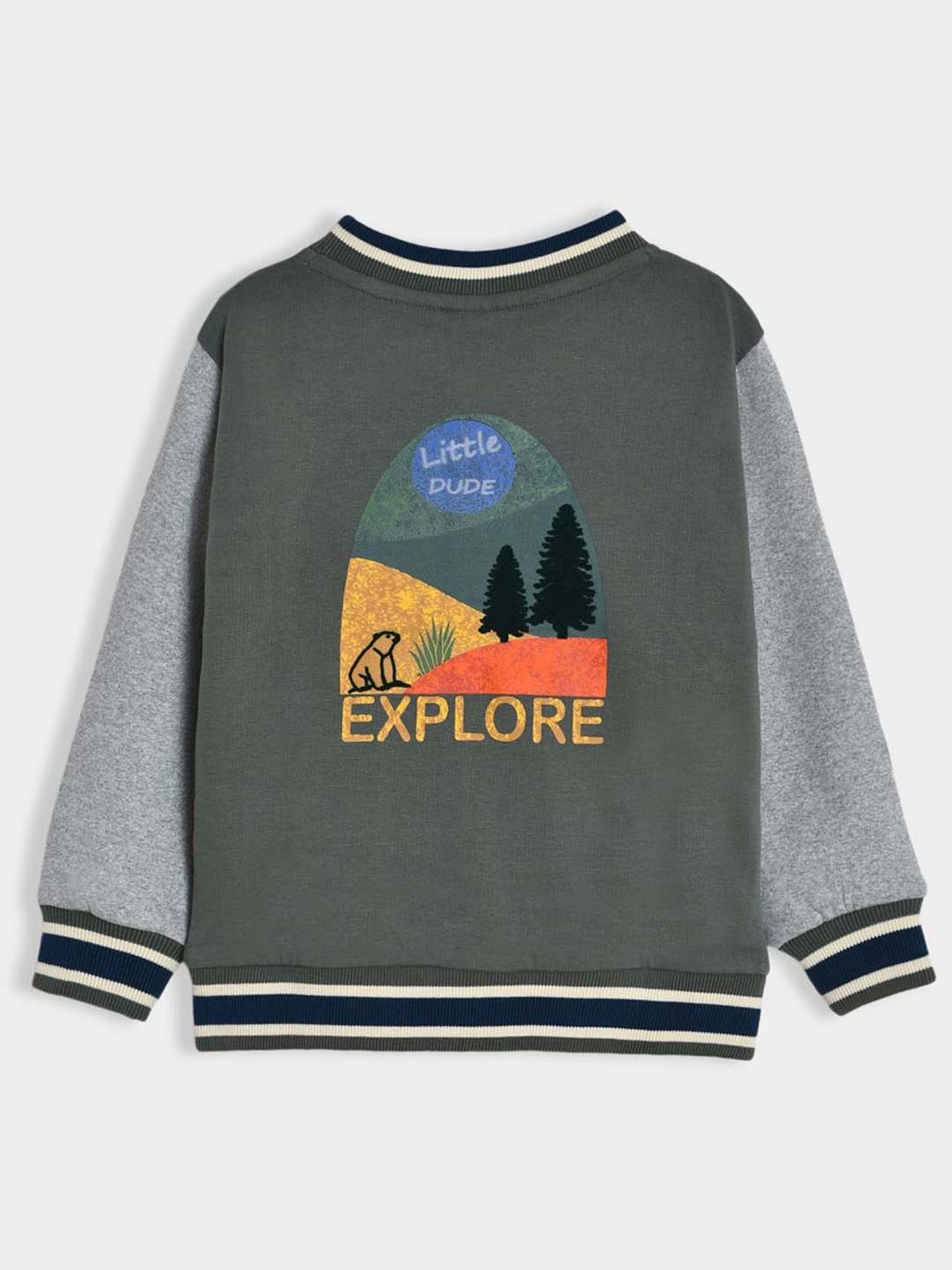 MiArcus Boys Green Printed Full Sleeves Sweatshirts & Hoodies