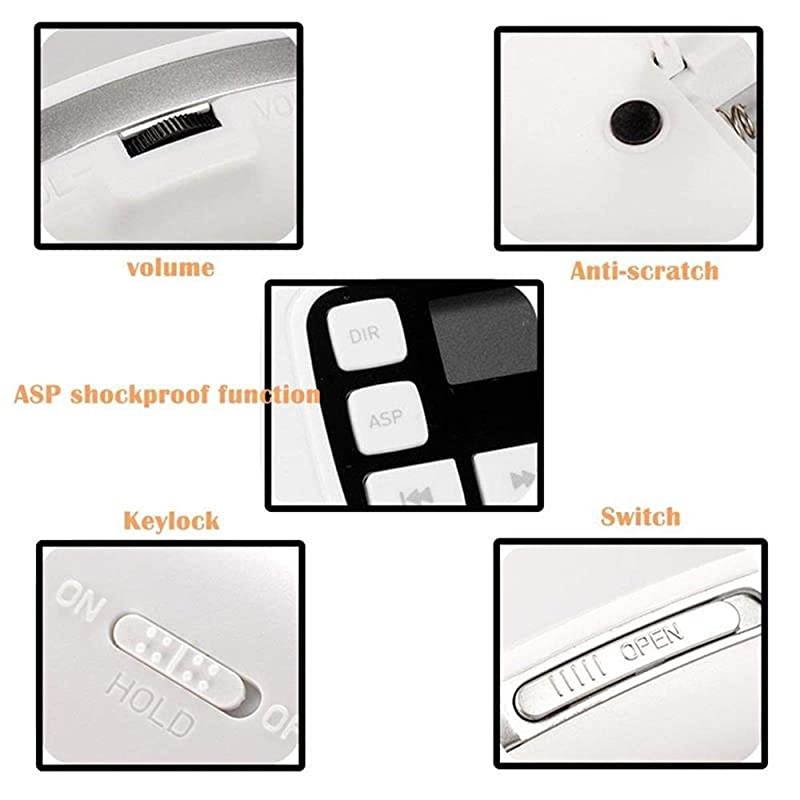 CD Player with Headphones, HOTT Personal CD Walkman Music Player with LCD Display, Skip Protection Shockproof Anti Scratch Function, Support CD, MP3 CD, CD-R, CD-RW Format - Black