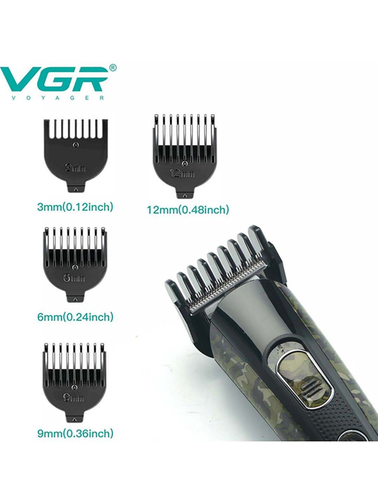VGR V-271 Professional Corded and Cordless Hair Trimmer - 150 min Runtime (Camouflage)
