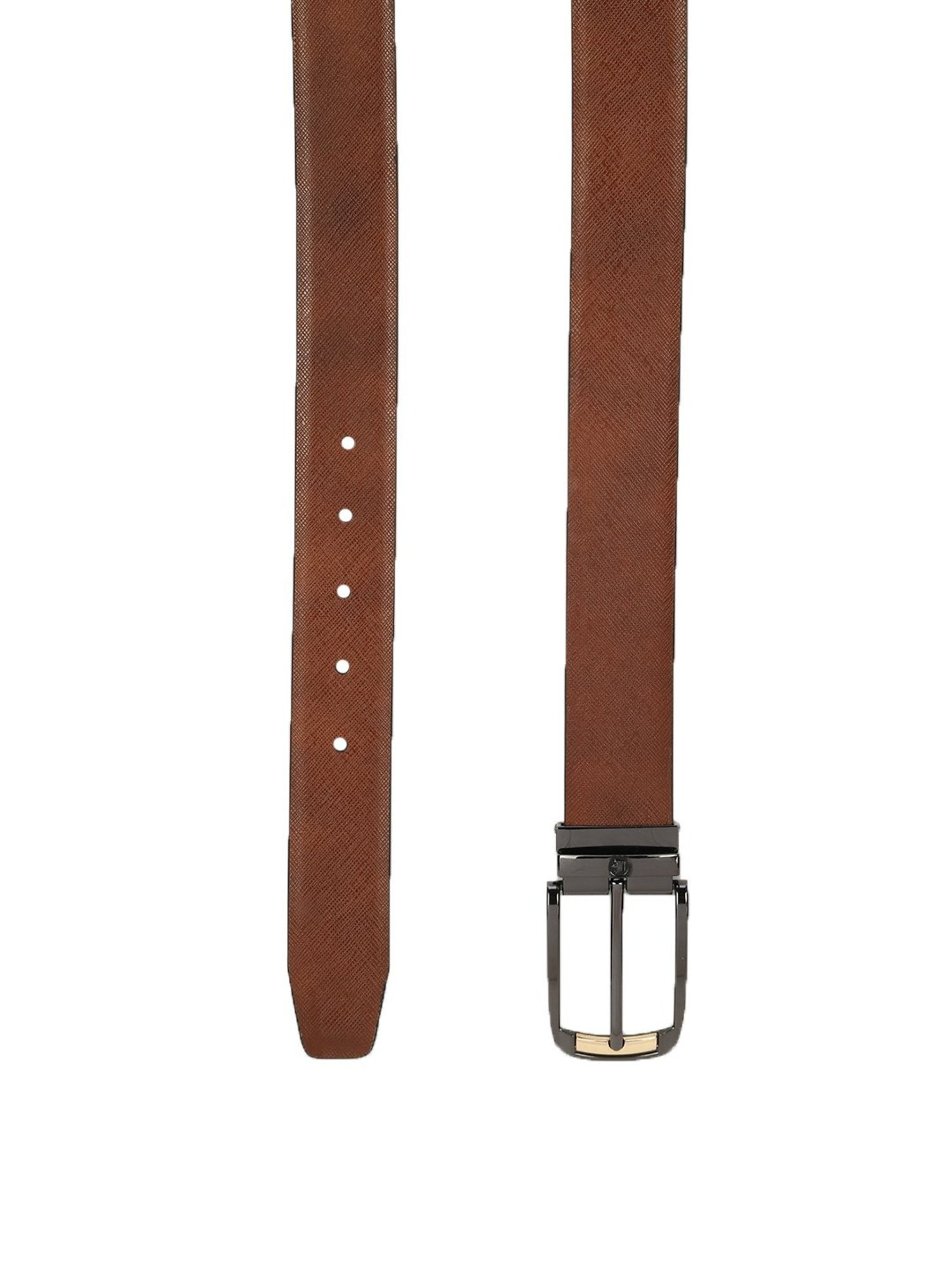 Crusset Black Leather Formal Belt for Men