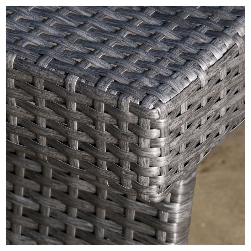 Salem 2pc Wicker Adjustable Chaise Lounge and Table Set - Gray - Christopher Knight Home