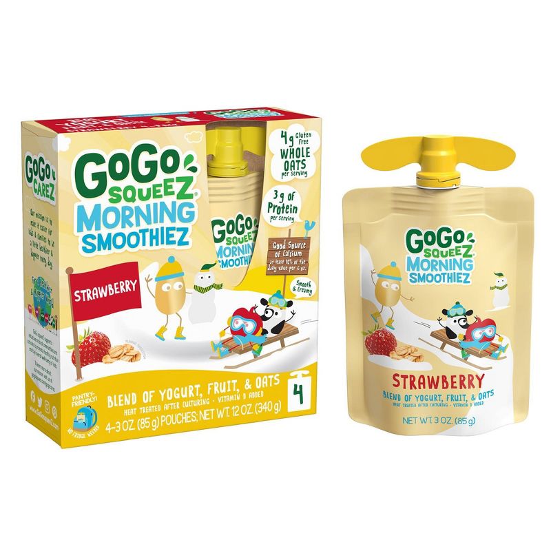 GoGo Squeeze Morning Smoothie - Strawberry - 3oz/4ct