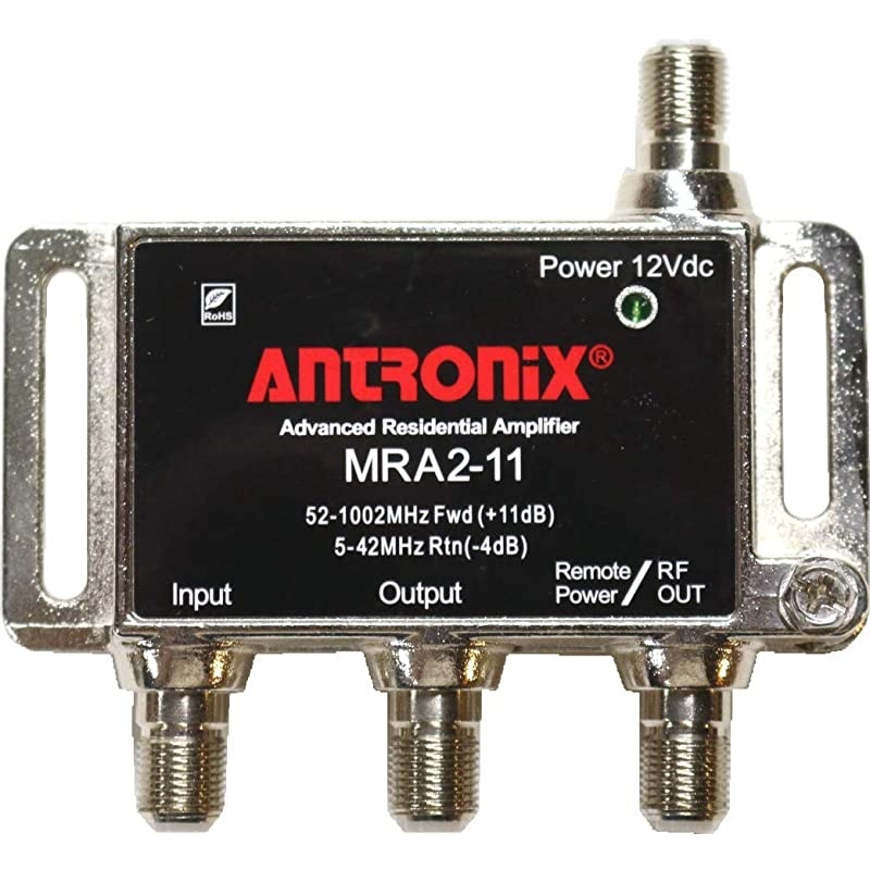 Cable TV RF Broadband 11dB Gain Two Output 5-1002Mhz w/ Power Adapter