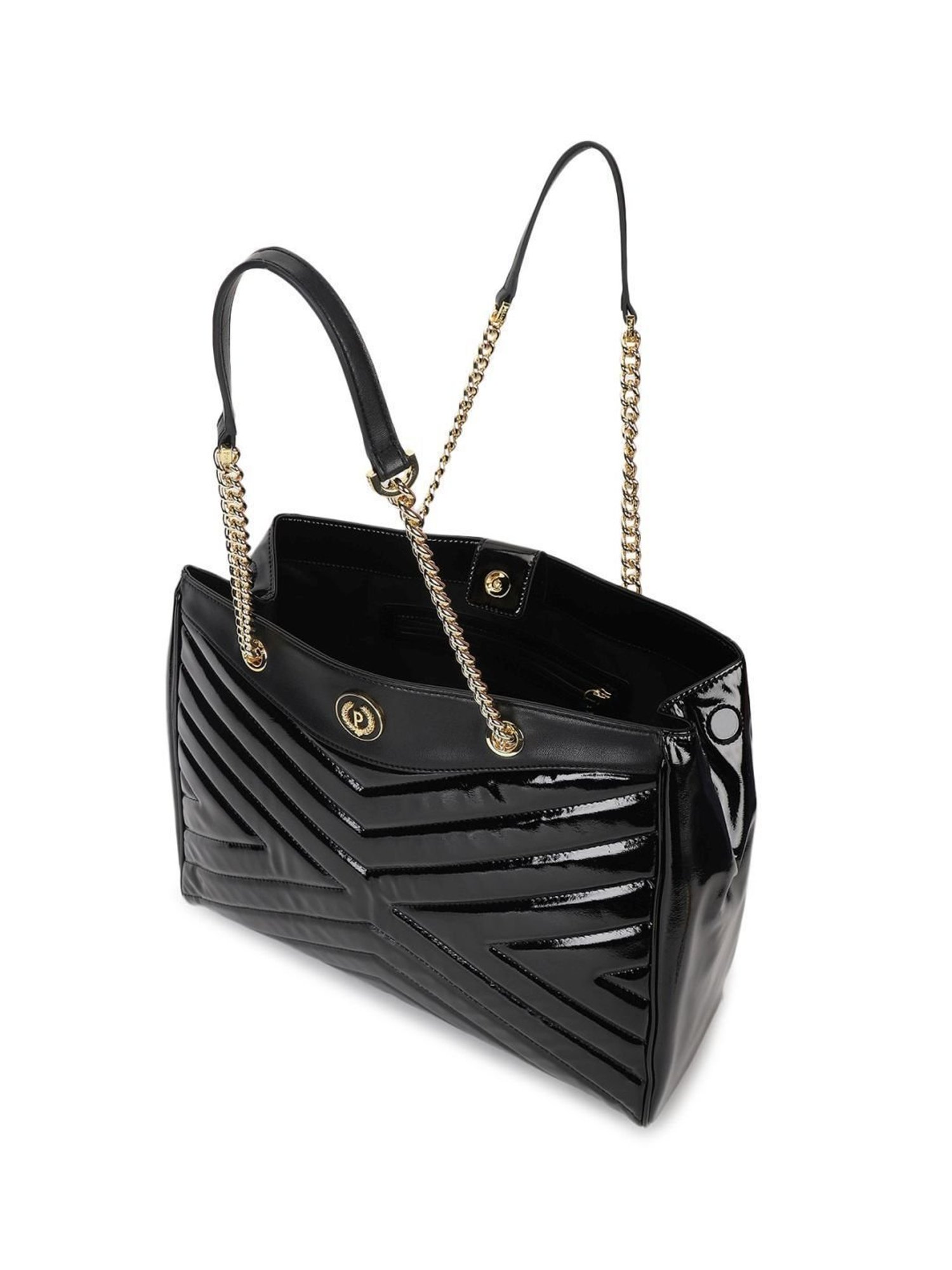 Pollini Black Soft Textured Small Tote
