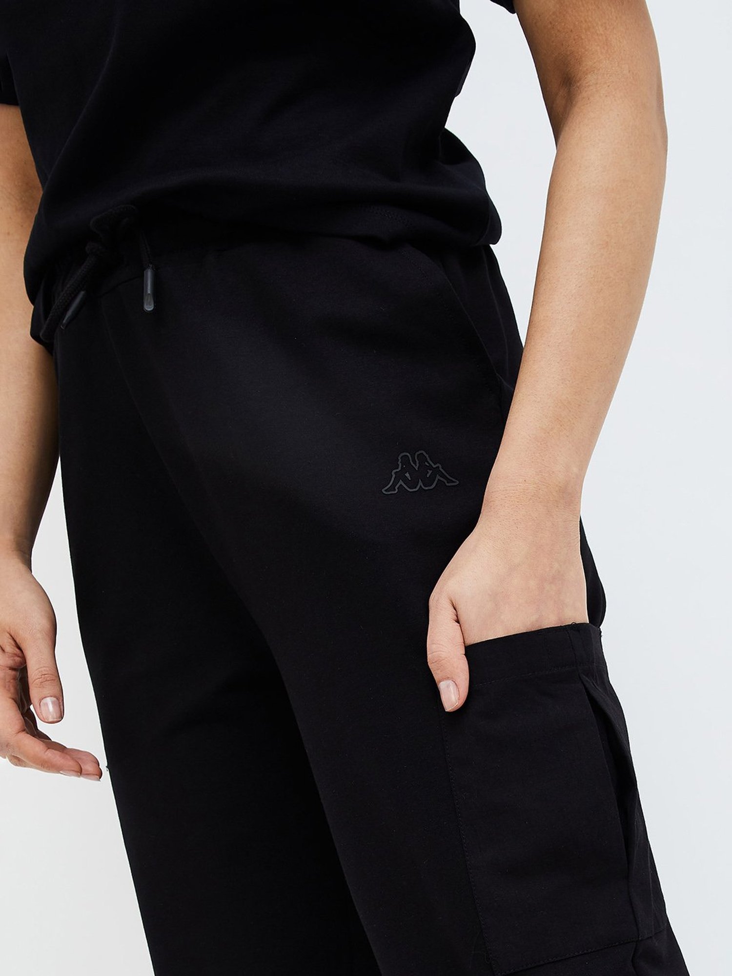 KAPPA Black Regular Fit Mid Rise Joggers