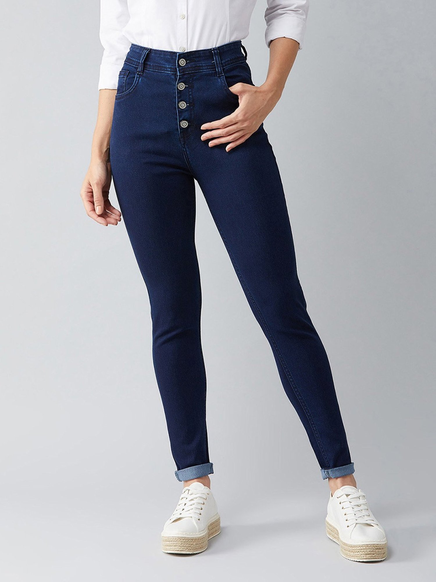 DOLCE CRUDO Navy High Rise Jeans