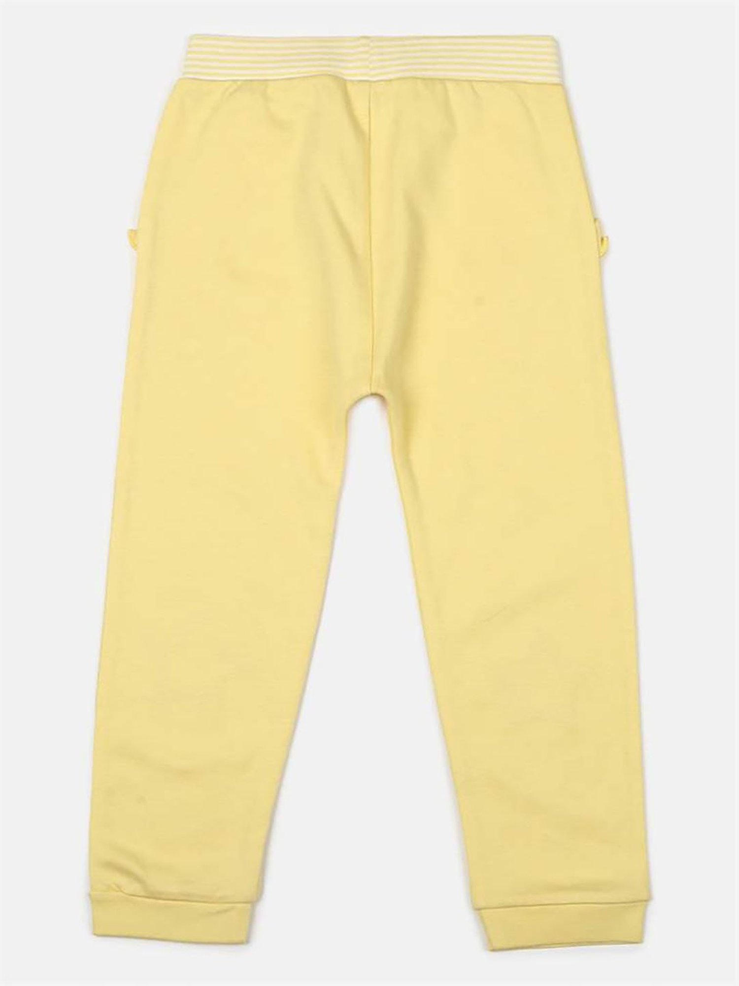 H by Hamleys Infants Girls Light Yellow Solid Joggers