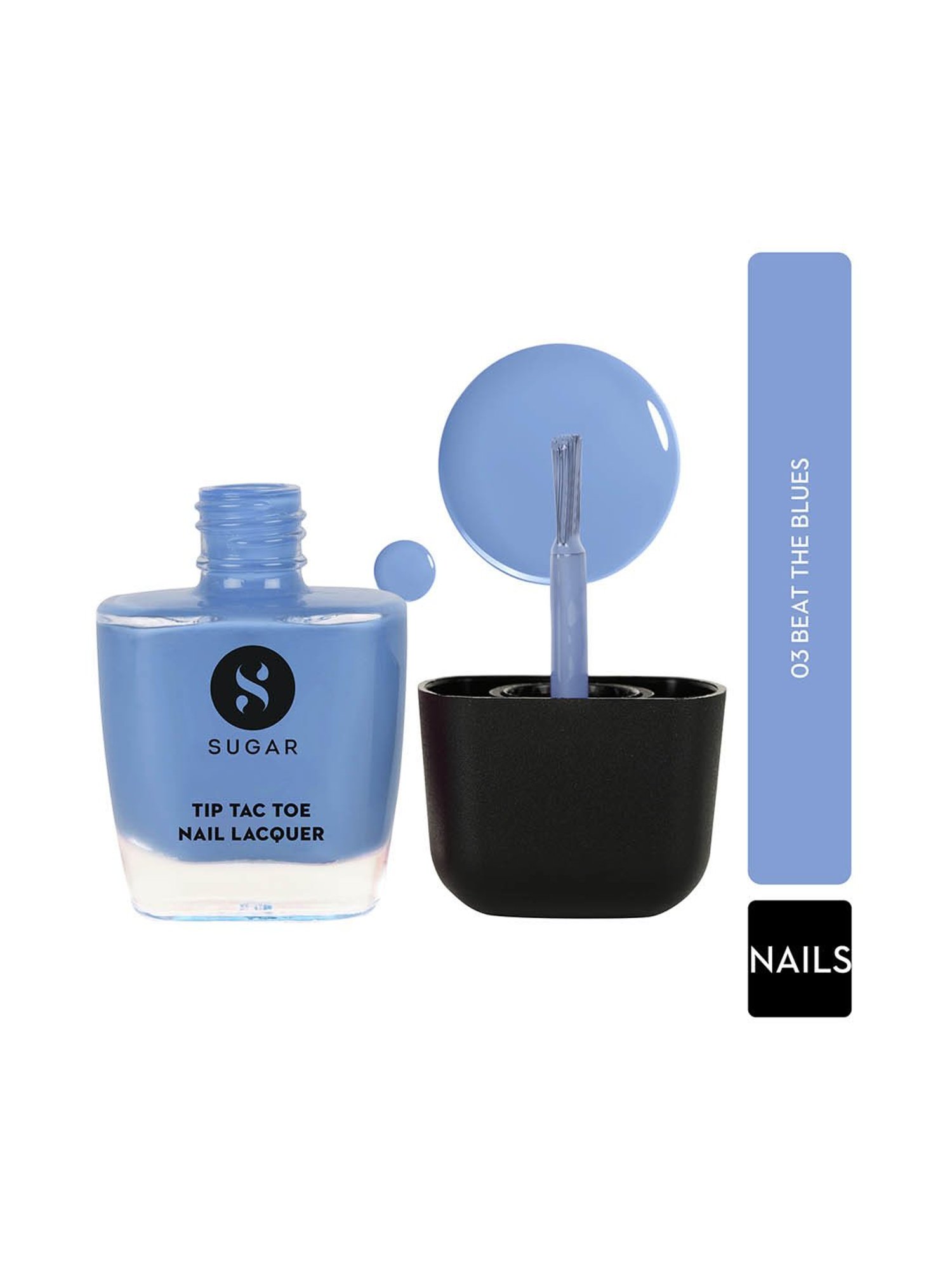 SUGAR Cosmetics Tip Tac Toe Nail Lacquer Classic 03 Beat The Blues - 9 ml